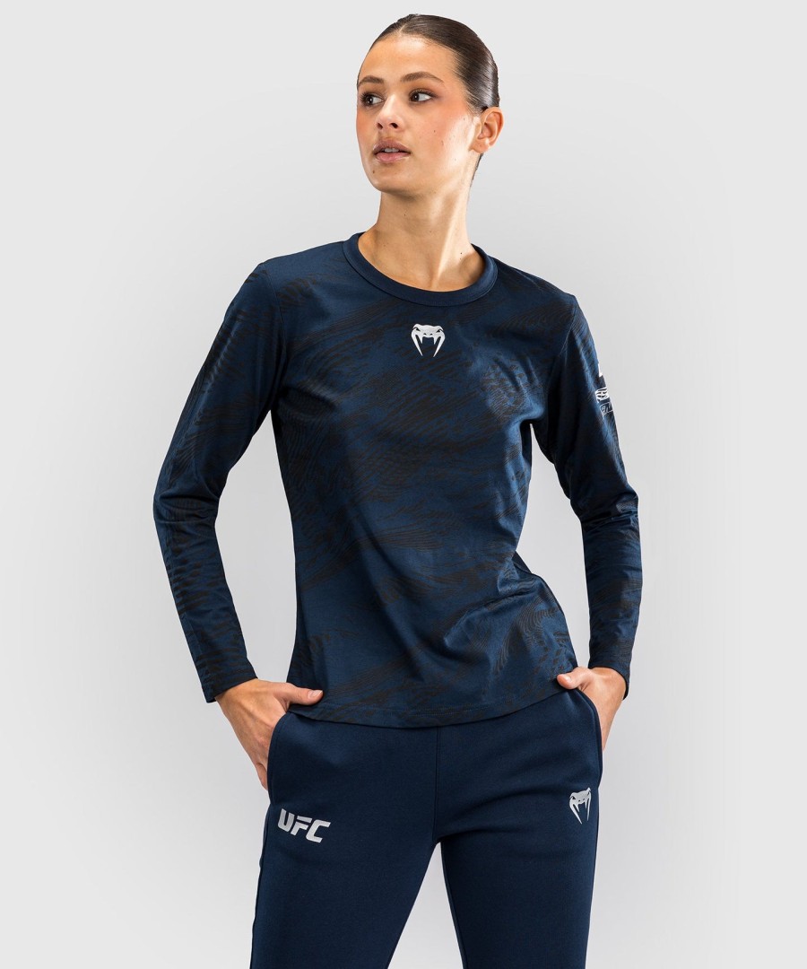 ufc fusion by venum ファイトウィーク レディース ロングスリーブ コットンtシャツ - オーシャンブルー