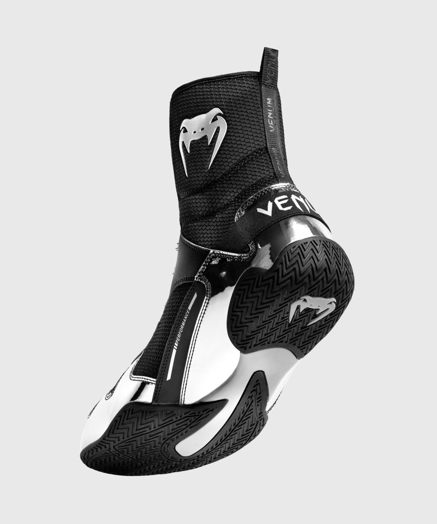 venum elite ボクシングシューズ - ブラックシルバー