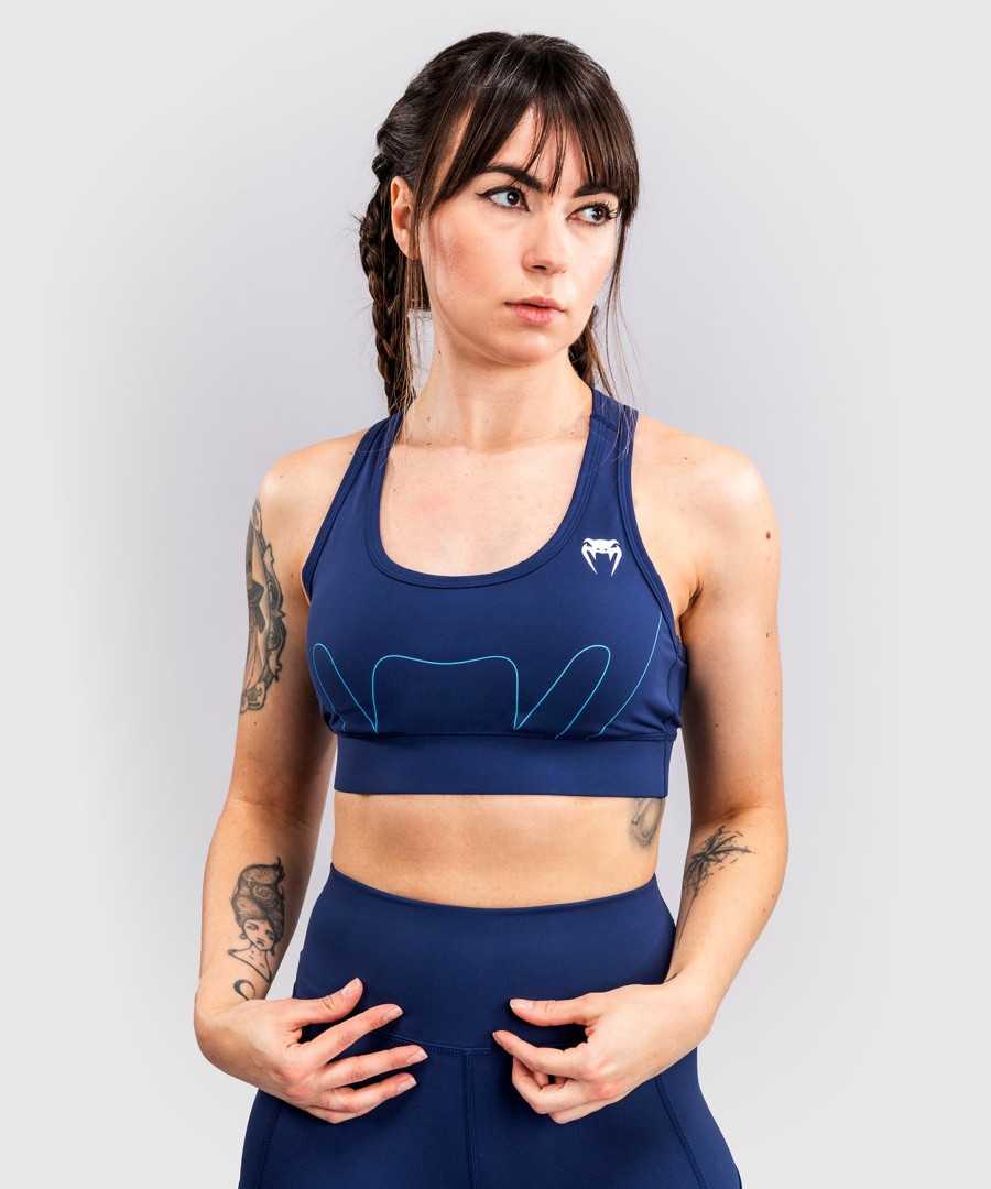 venum x top rank オリジナル レディース スポーツブラ - ネイビーブルー