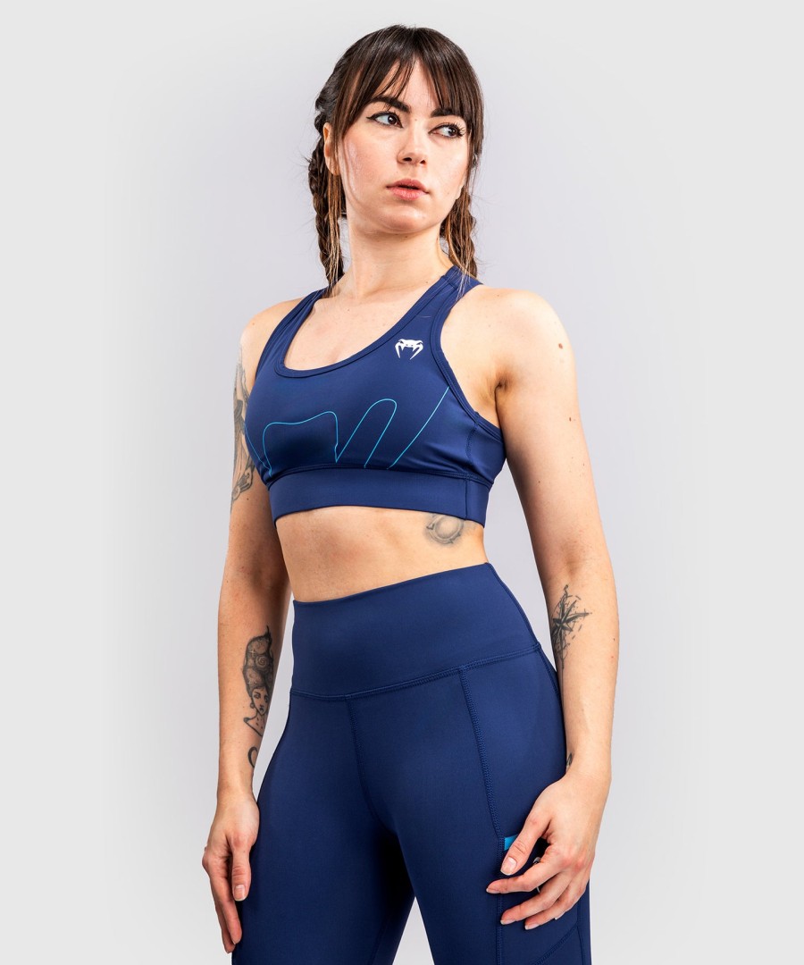 venum x top rank オリジナル レディース スポーツブラ - ネイビーブルー