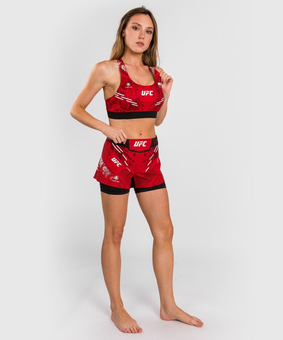 ufc adrenaline by venum オーセンティック ファイトナイト レディース スポーツブラ - レッド