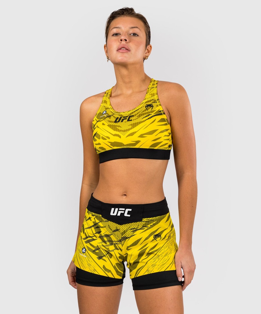 ufc fusion by venum オーセンティック ファイトナイト レディース スポーツブラ - イエロー