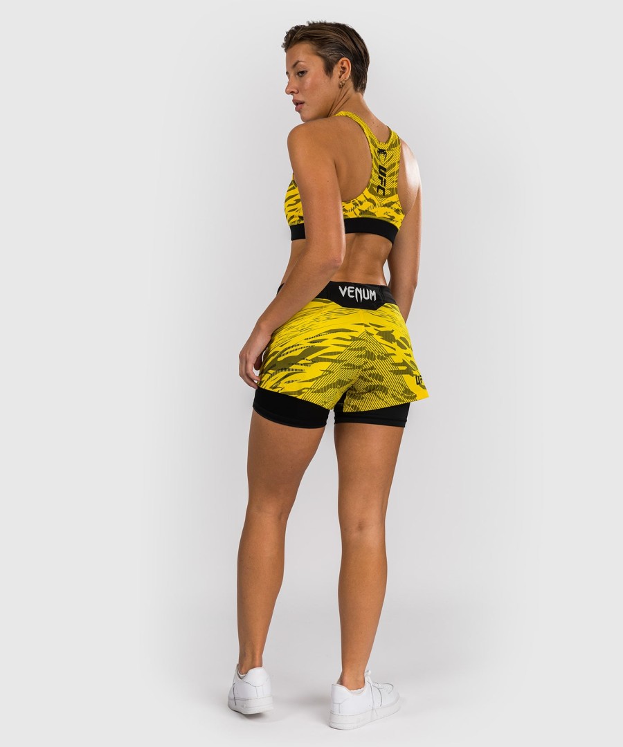 ufc fusion by venum オーセンティック ファイトナイト レディース スポーツブラ - イエロー