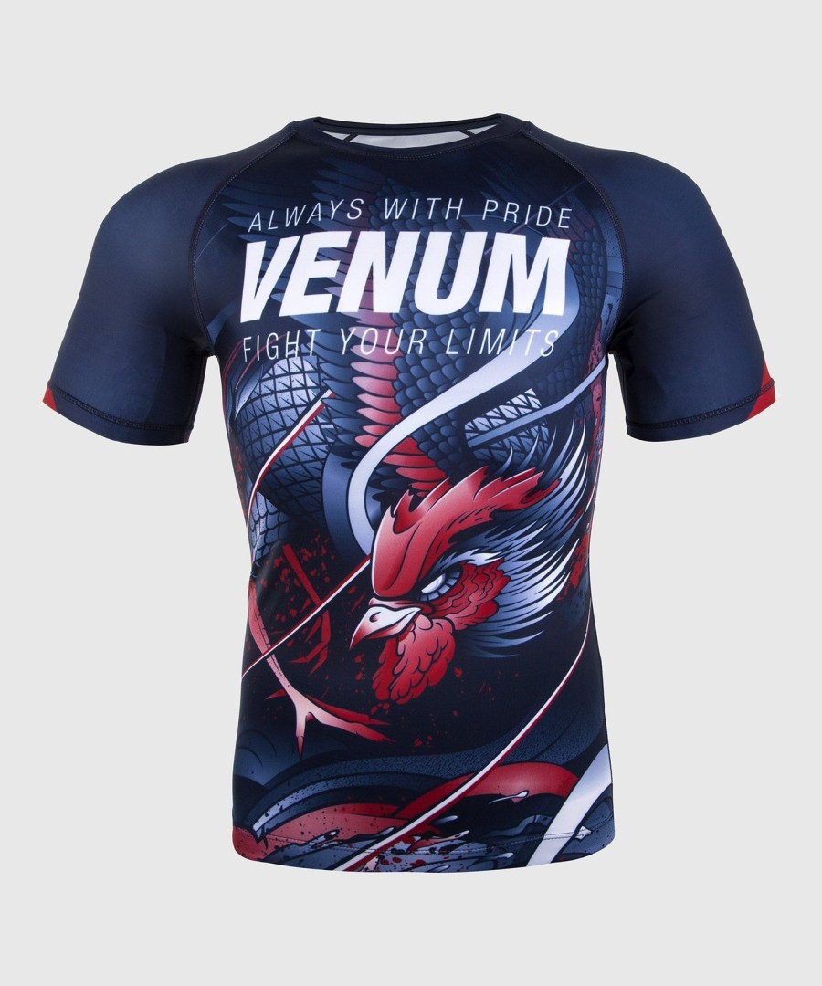 venum ルースター ラッシュガード - 半袖 - ネイビーブルーオレンジ
