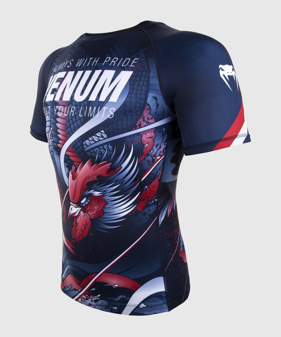 venum ルースター ラッシュガード - 半袖 - ネイビーブルーオレンジ