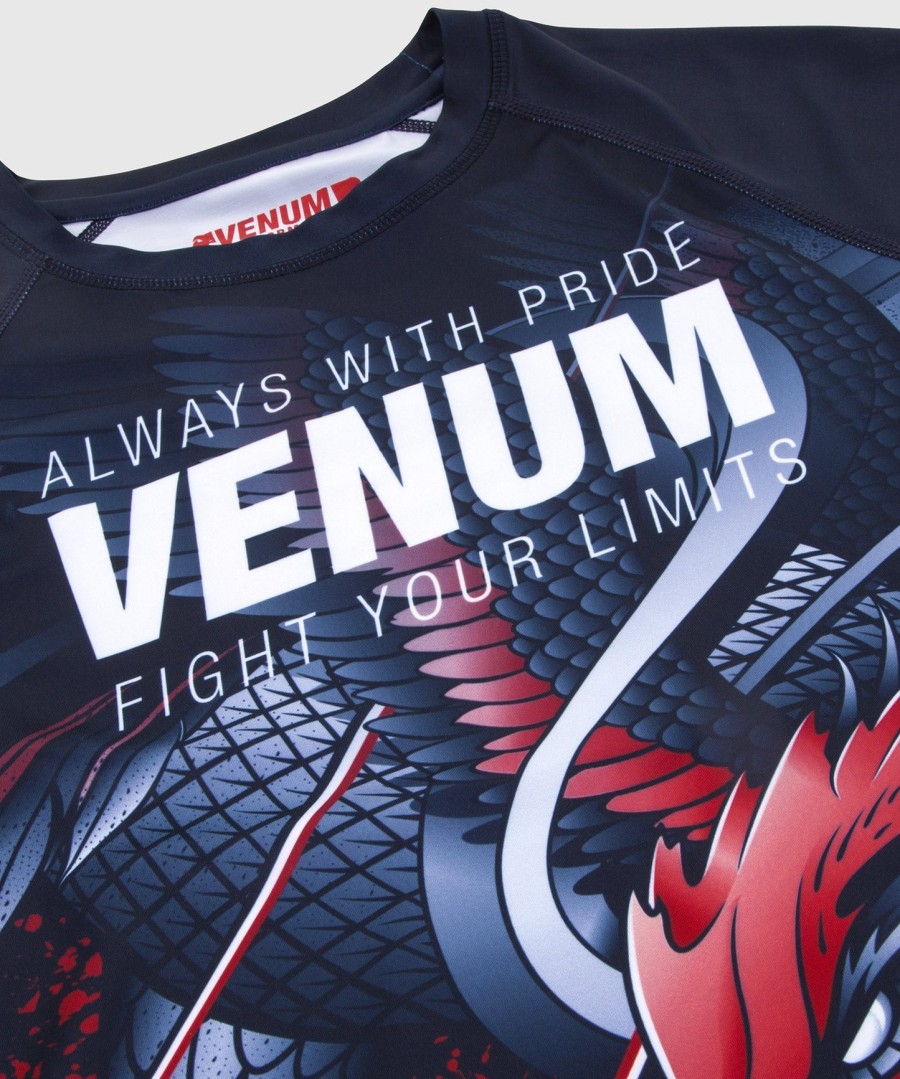 venum ルースター ラッシュガード - 半袖 - ネイビーブルーオレンジ