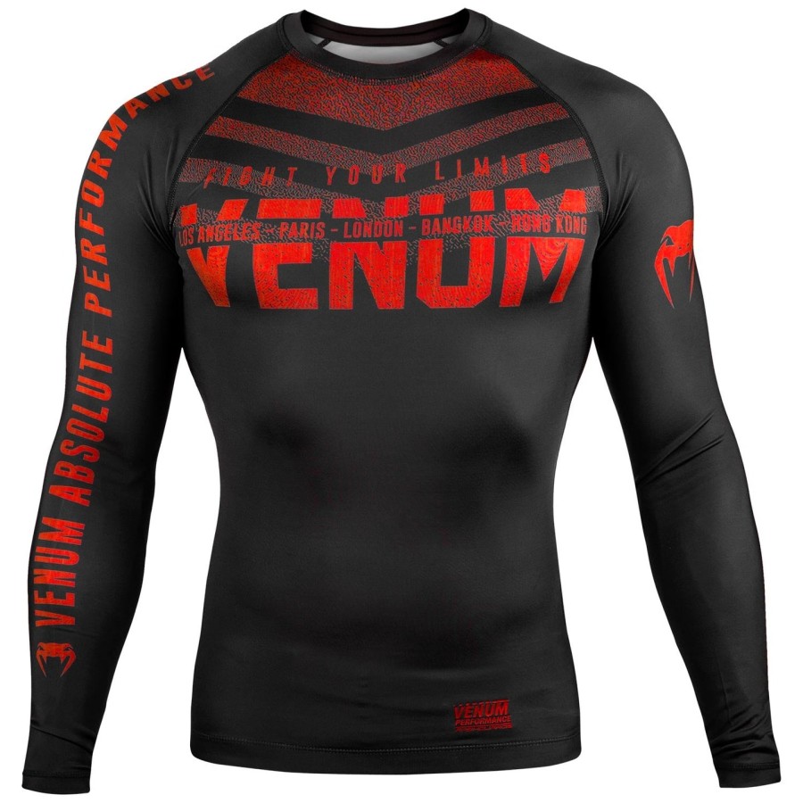 venum signature ラッシュガード - 長袖 - ブラックレッド