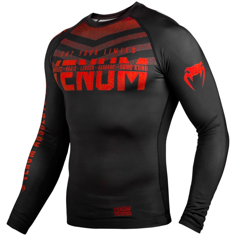 venum signature ラッシュガード - 長袖 - ブラックレッド