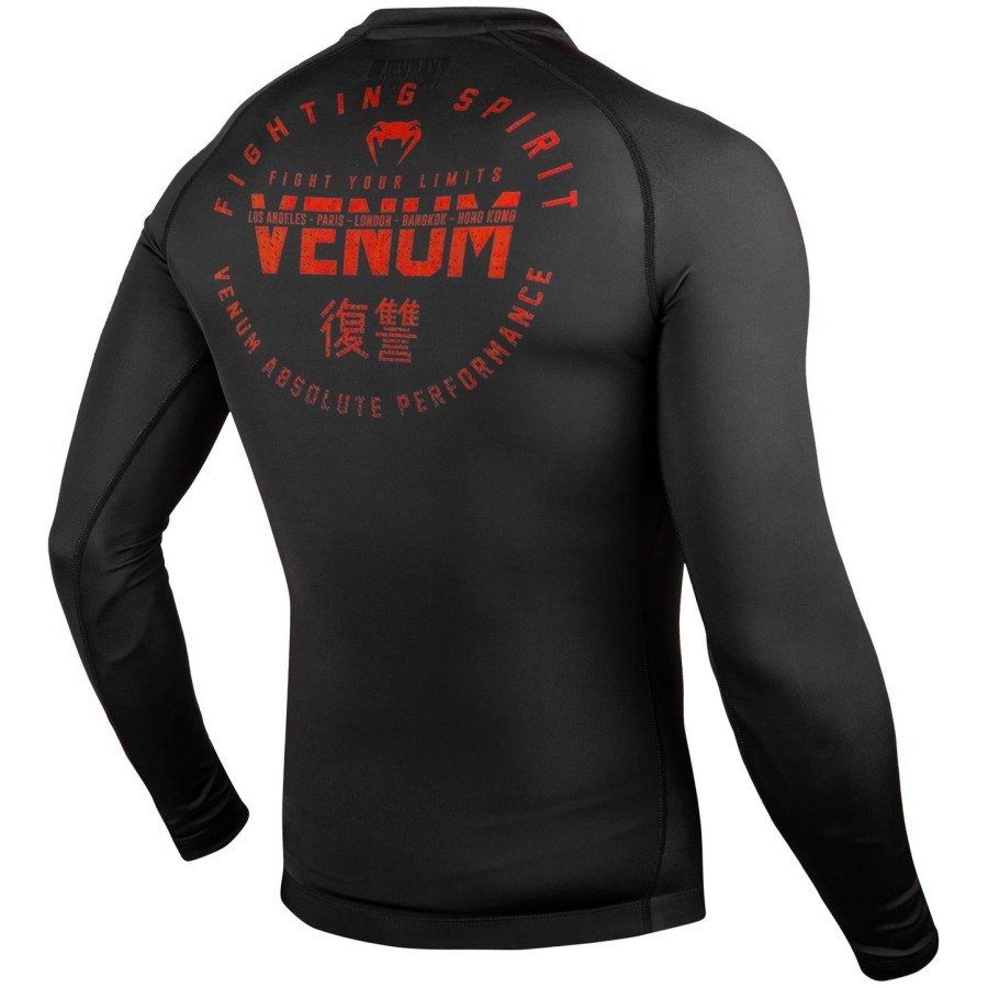 venum signature ラッシュガード - 長袖 - ブラックレッド