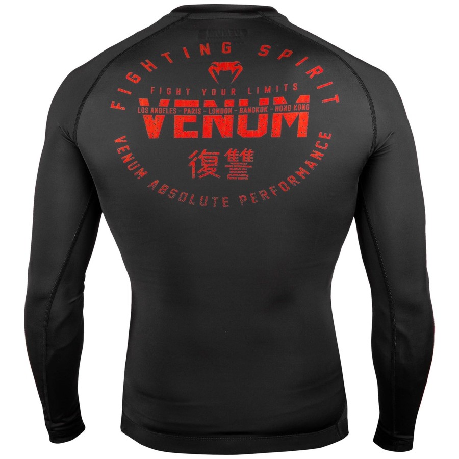 venum signature ラッシュガード - 長袖 - ブラックレッド
