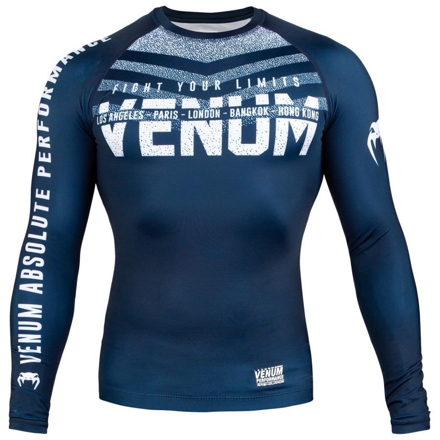 venum signature ラッシュガード - 長袖 - ネイビーブルーホワイト