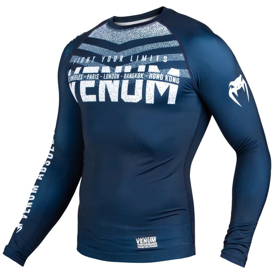 venum signature ラッシュガード - 長袖 - ネイビーブルーホワイト