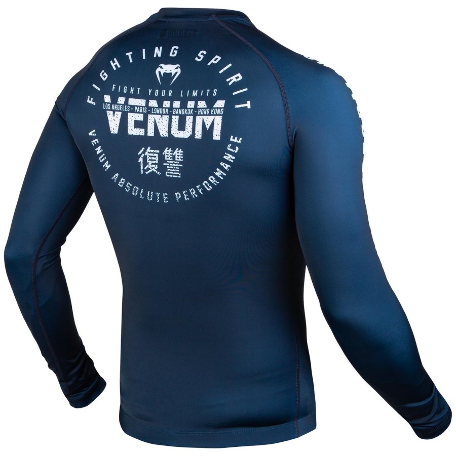 venum signature ラッシュガード - 長袖 - ネイビーブルーホワイト