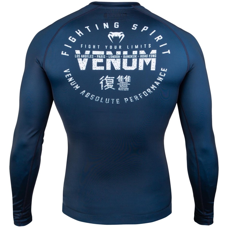 venum signature ラッシュガード - 長袖 - ネイビーブルーホワイト