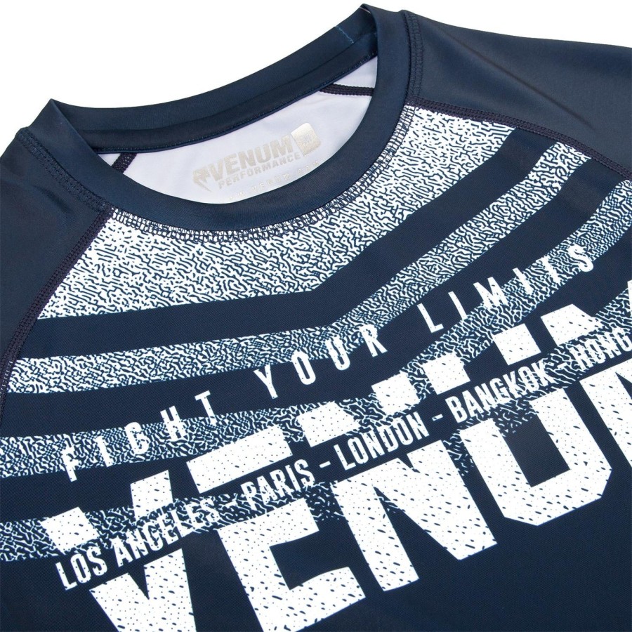 venum signature ラッシュガード - 長袖 - ネイビーブルーホワイト