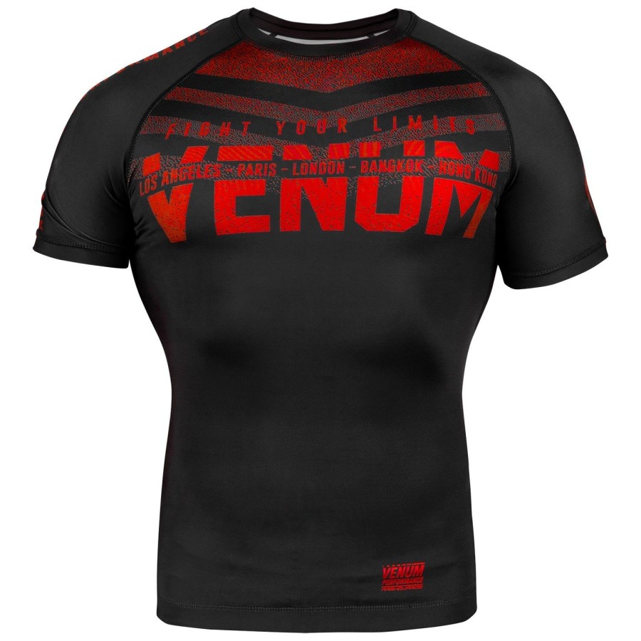 venum signature ラッシュガード - 半袖 - ブラックレッド
