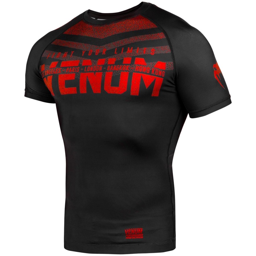 venum signature ラッシュガード - 半袖 - ブラックレッド