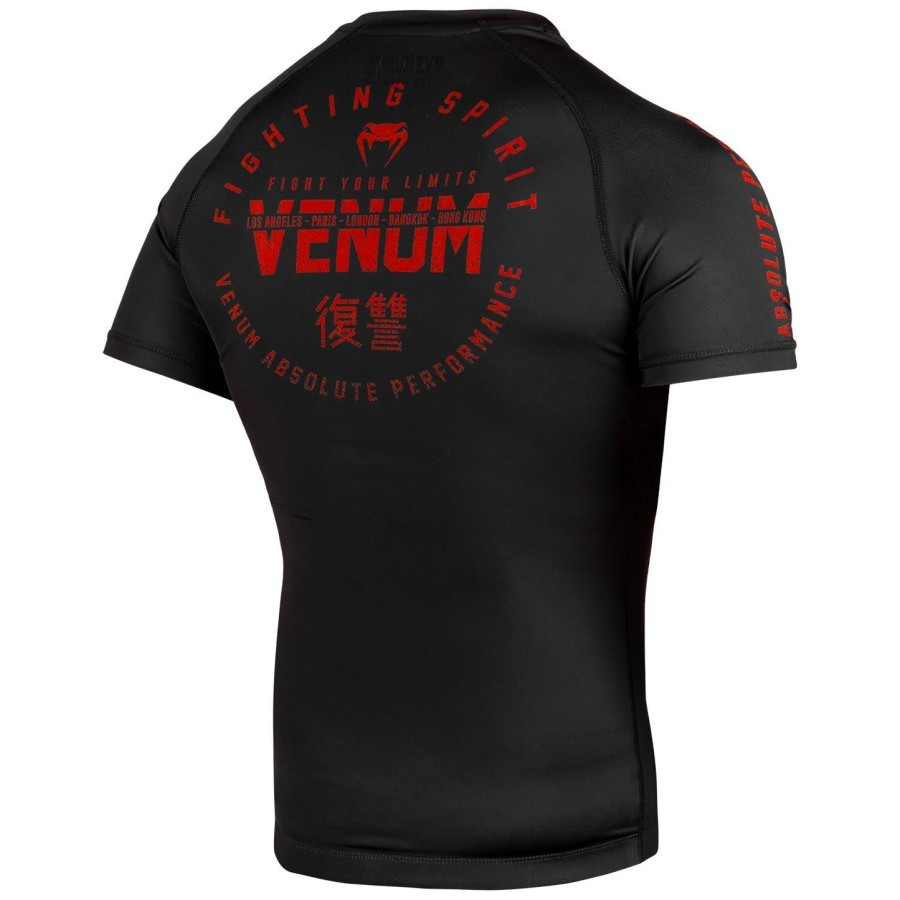 venum signature ラッシュガード - 半袖 - ブラックレッド