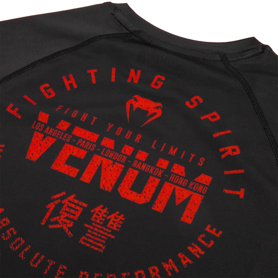 venum signature ラッシュガード - 半袖 - ブラックレッド