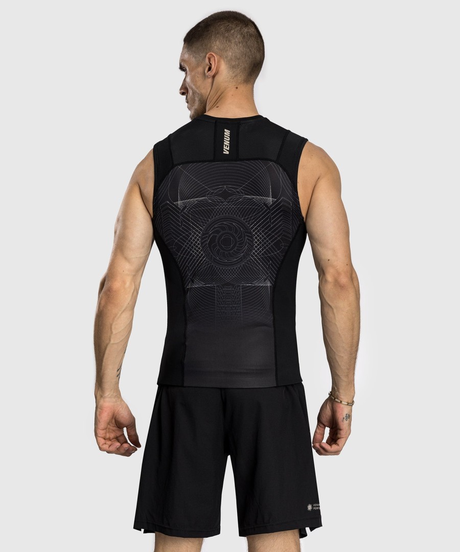 venum g-fit air メンズ ノースリーブ ラッシュガード - ディープブラックデザートサンド