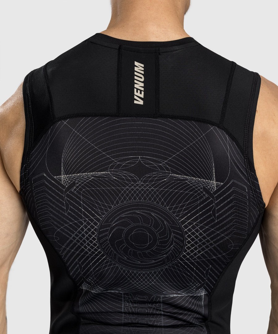venum g-fit air メンズ ノースリーブ ラッシュガード - ディープブラックデザートサンド