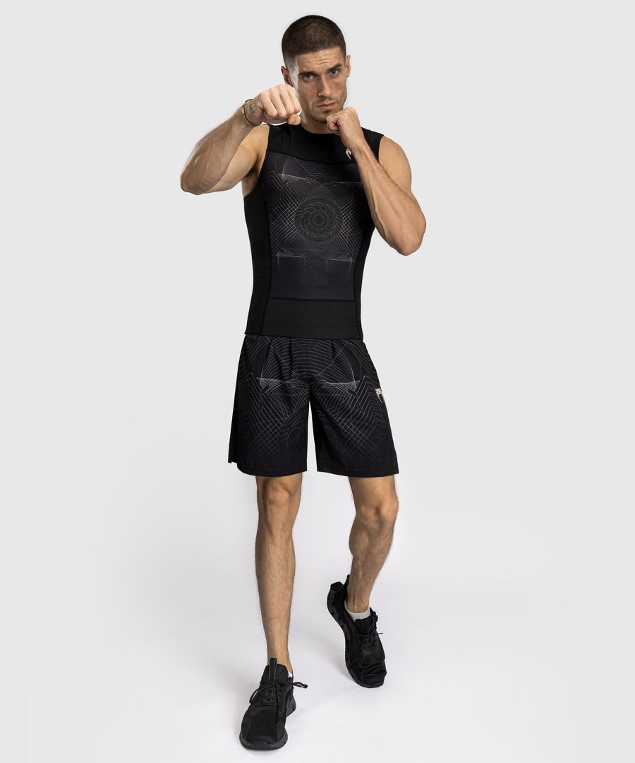 venum g-fit air メンズ ノースリーブ ラッシュガード - ディープブラックデザートサンド