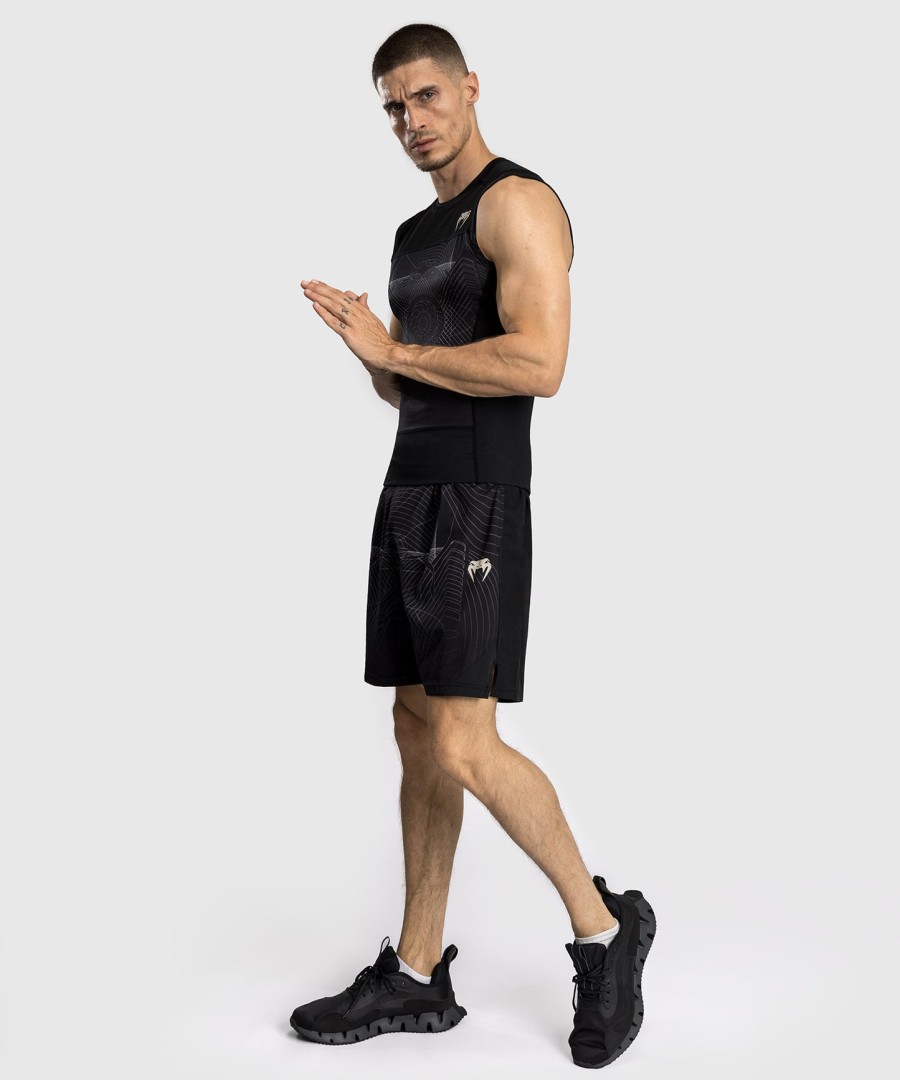 venum g-fit air メンズ ノースリーブ ラッシュガード - ディープブラックデザートサンド