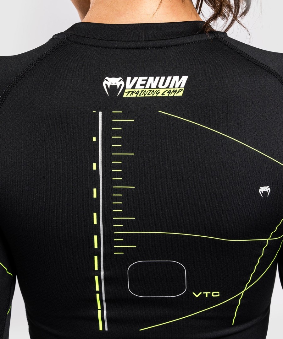 venum トレーニングキャンプ 4.0 ロングスリーブ ラッシュガード - ブラックネオングリーン