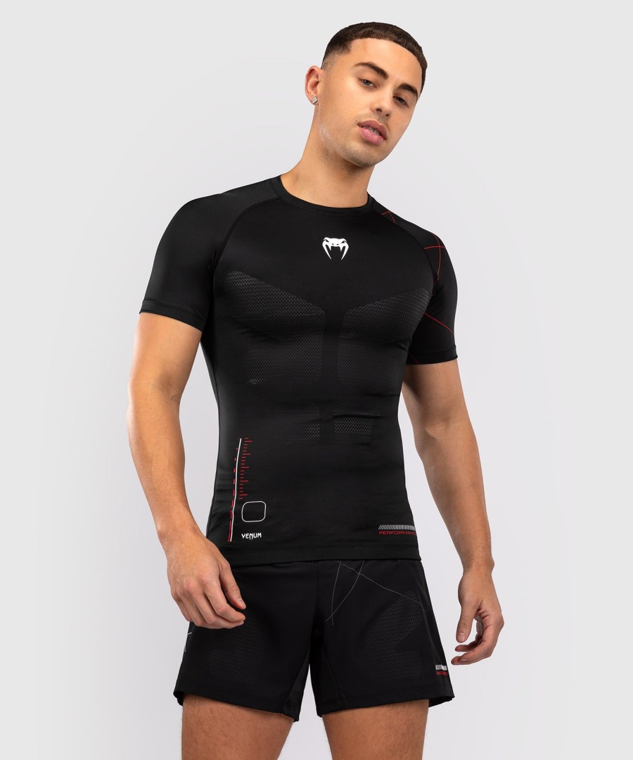 venum tactical xt 半袖ラッシュガード - ブラックファイアレッド