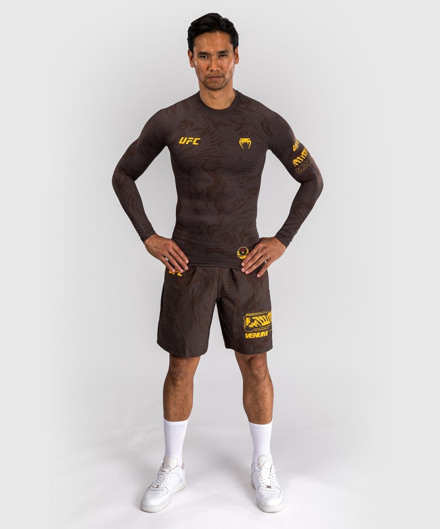 ufc fusion by venum fight week メンズ パフォーマンス ロングスリーブ ラッシュガード - アーセンブラウン