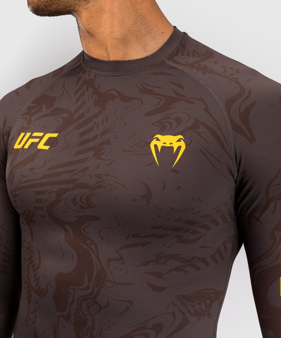 ufc fusion by venum fight week メンズ パフォーマンス ロングスリーブ ラッシュガード - アーセンブラウン