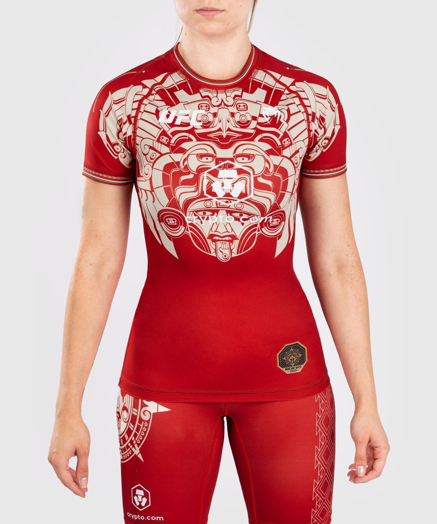 noche ufc by venum authentic fight night レディース パフォーマンス 半袖ラッシュガード - レッド