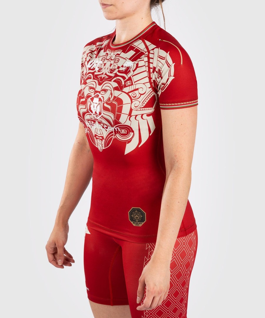 noche ufc by venum authentic fight night レディース パフォーマンス 半袖ラッシュガード - レッド
