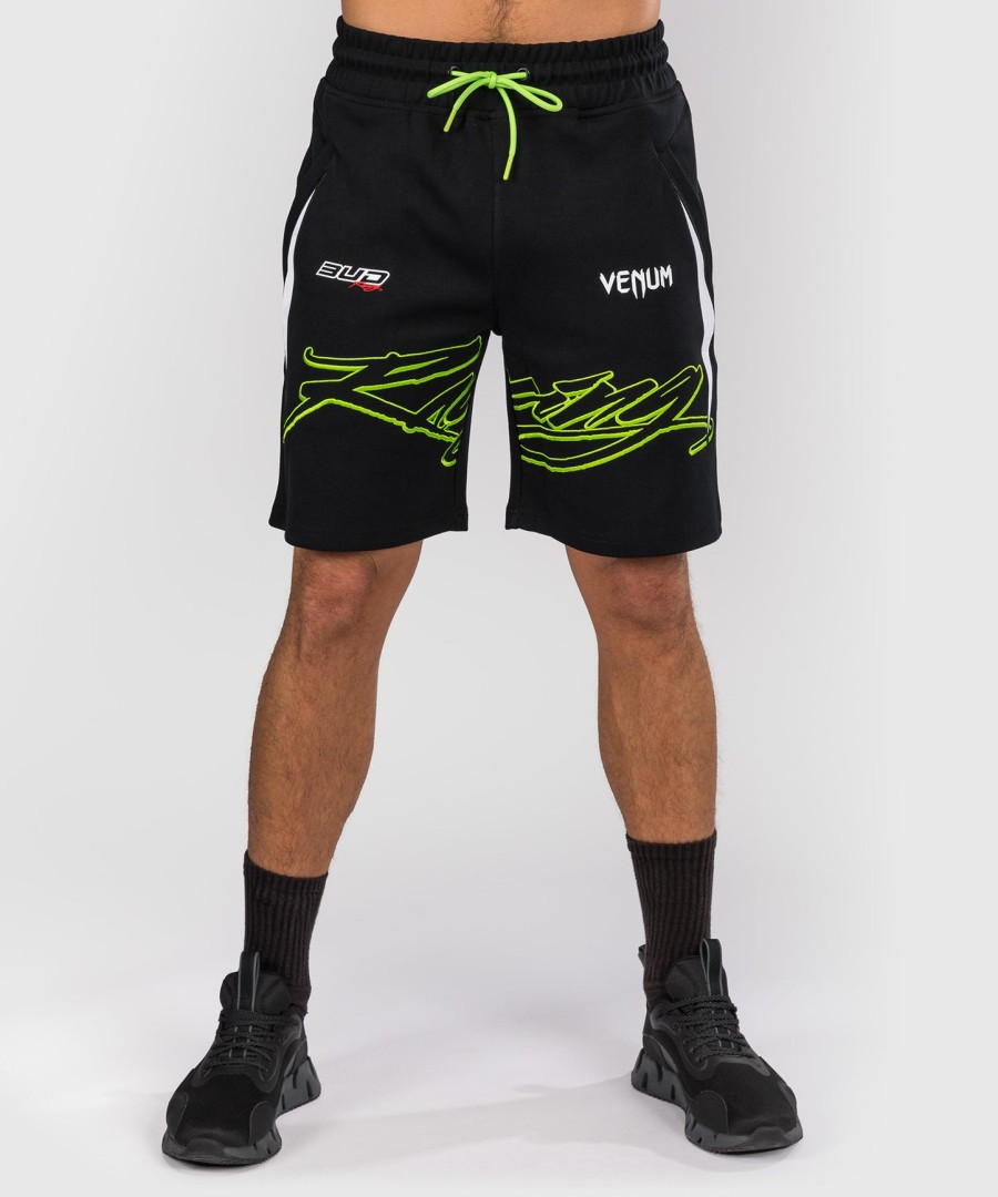 venum x bud racing メンズ コットンショーツ - ブラックホワイトライムグリーン