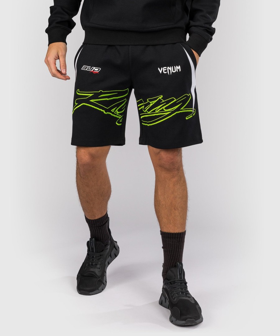 venum x bud racing メンズ コットンショーツ - ブラックホワイトライムグリーン