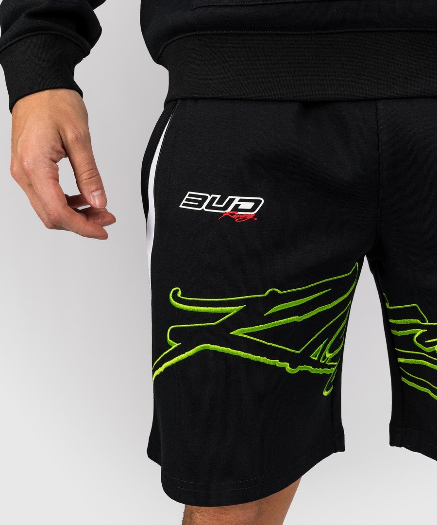venum x bud racing メンズ コットンショーツ - ブラックホワイトライムグリーン