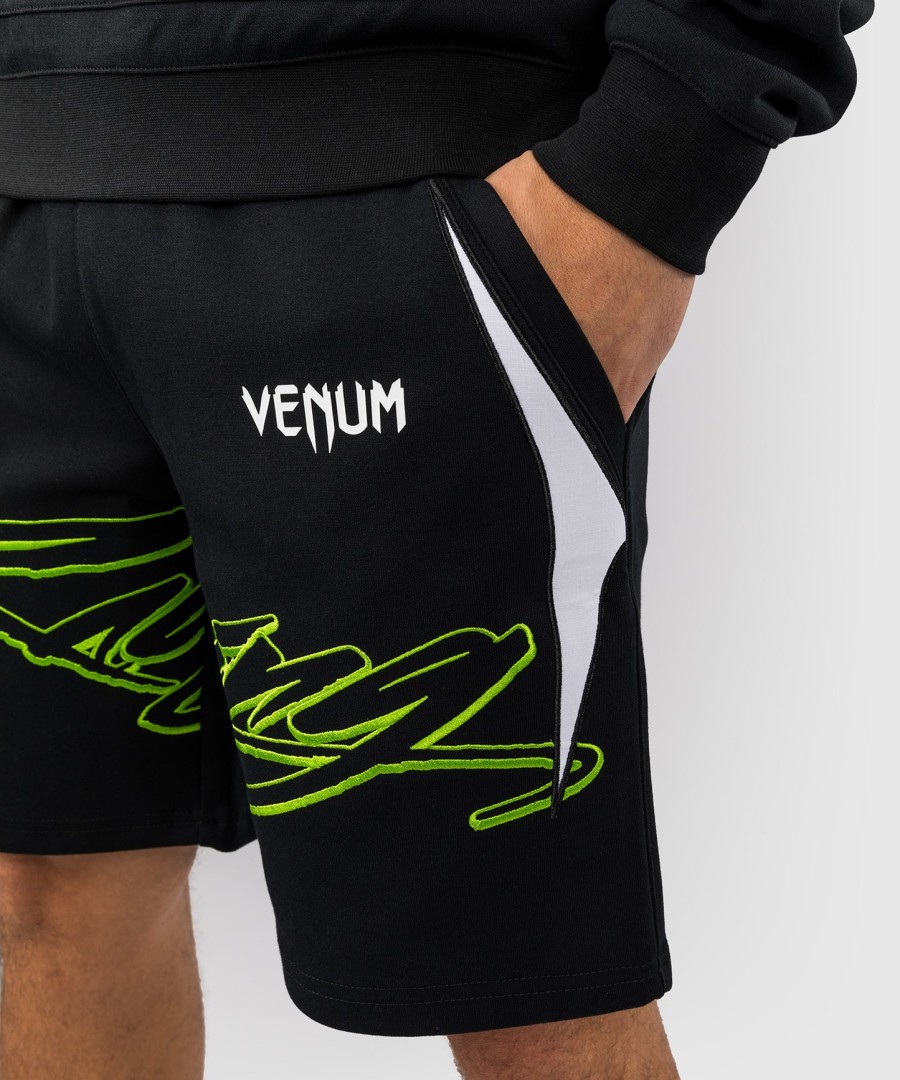 venum x bud racing メンズ コットンショーツ - ブラックホワイトライムグリーン