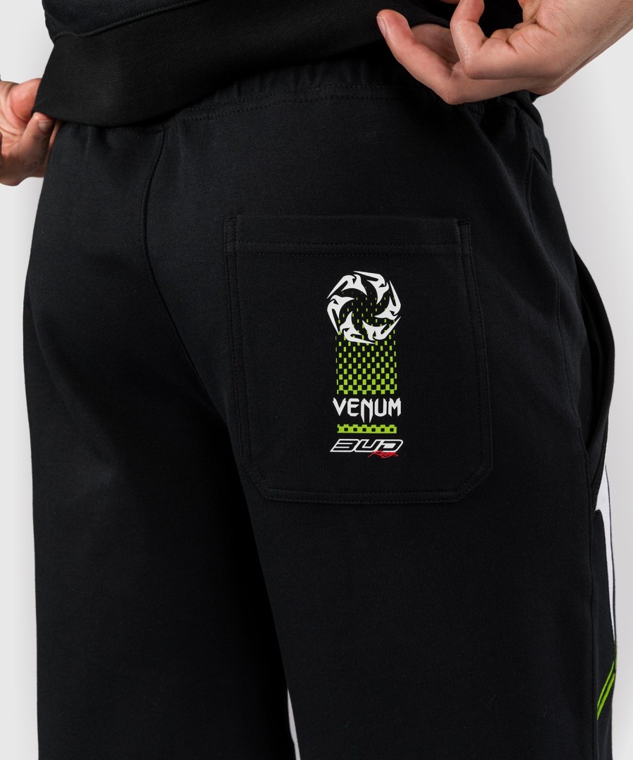 venum x bud racing メンズ コットンショーツ - ブラックホワイトライムグリーン