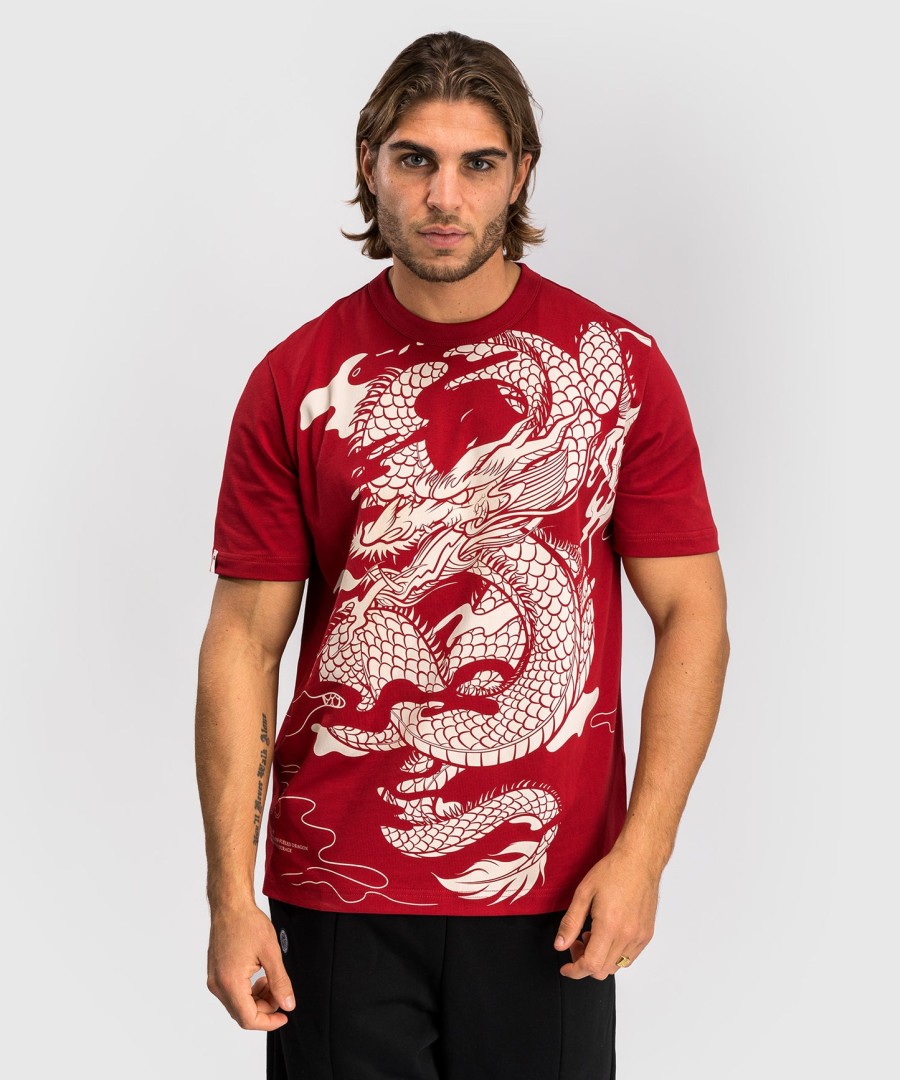venum dragon flight メンズ tシャツ - チェリーレッドクリームホワイト