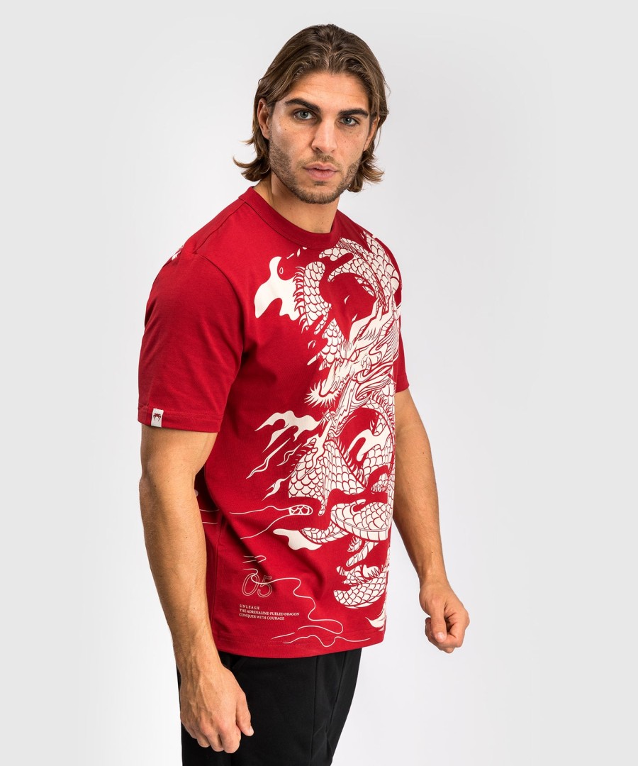 venum dragon flight メンズ tシャツ - チェリーレッドクリームホワイト