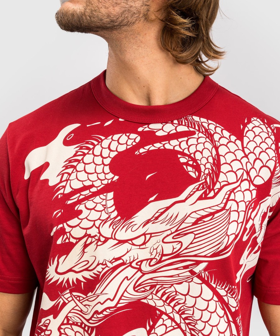 venum dragon flight メンズ tシャツ - チェリーレッドクリームホワイト