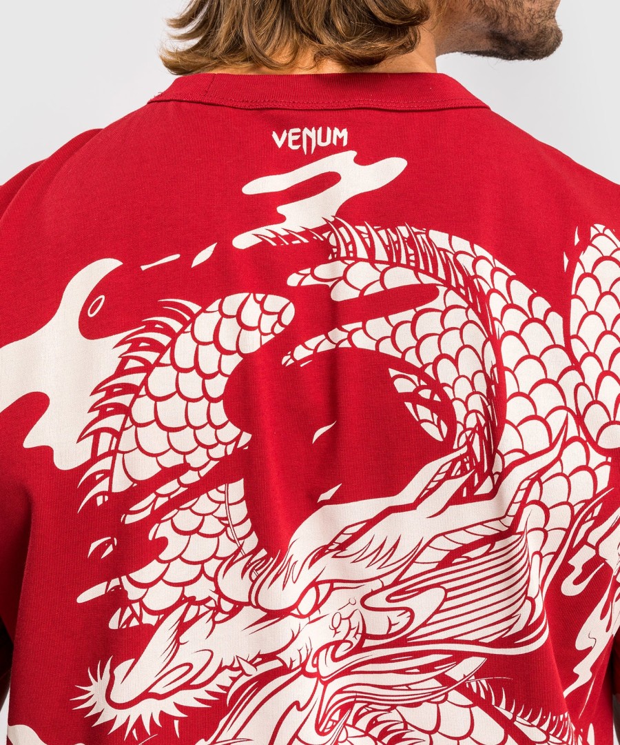 venum dragon flight メンズ tシャツ - チェリーレッドクリームホワイト