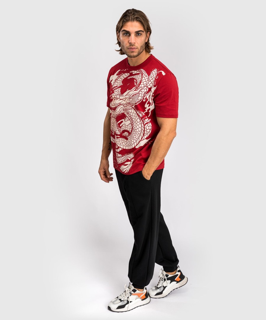 venum dragon flight メンズ tシャツ - チェリーレッドクリームホワイト