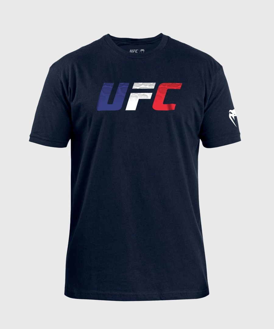 メンズ ufc unrivaled by venum ネイビーブルー フランス国旗 tシャツ
