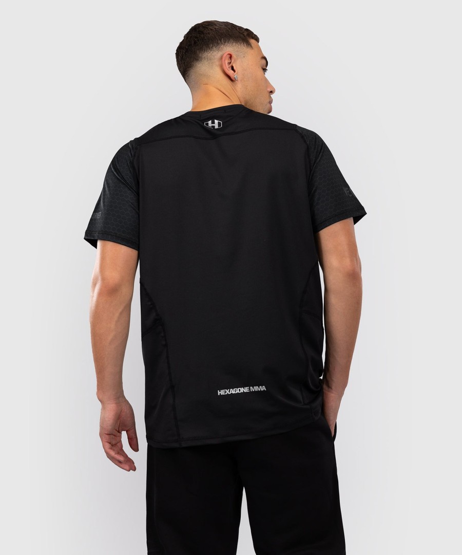 foot korner x venum ヘキサゴン mma tシャツ - ブラックシルバー
