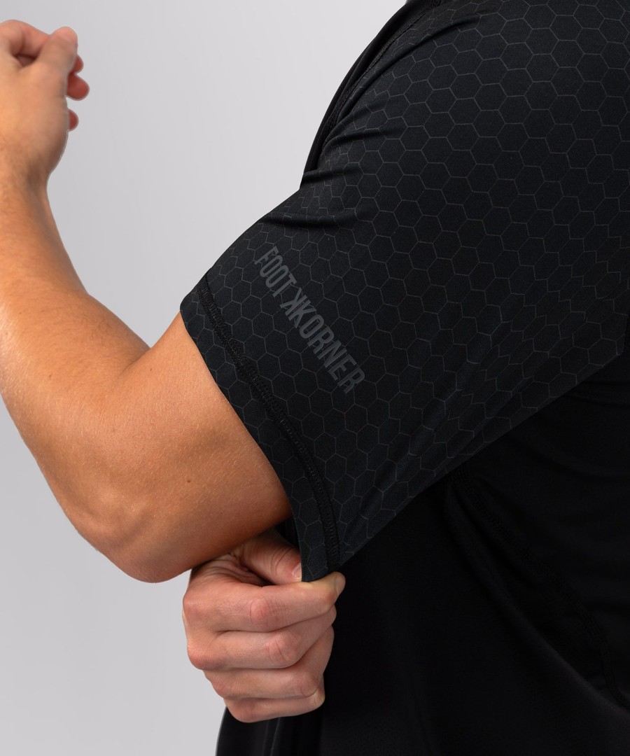 foot korner x venum ヘキサゴン mma tシャツ - ブラックシルバー