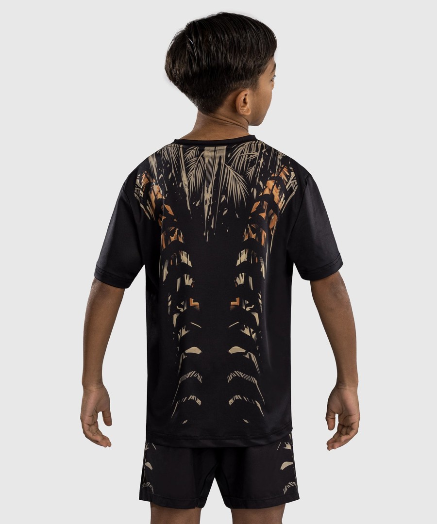 venum tiger キッズ ドライテック tシャツ - ブラックネオンオレンジ