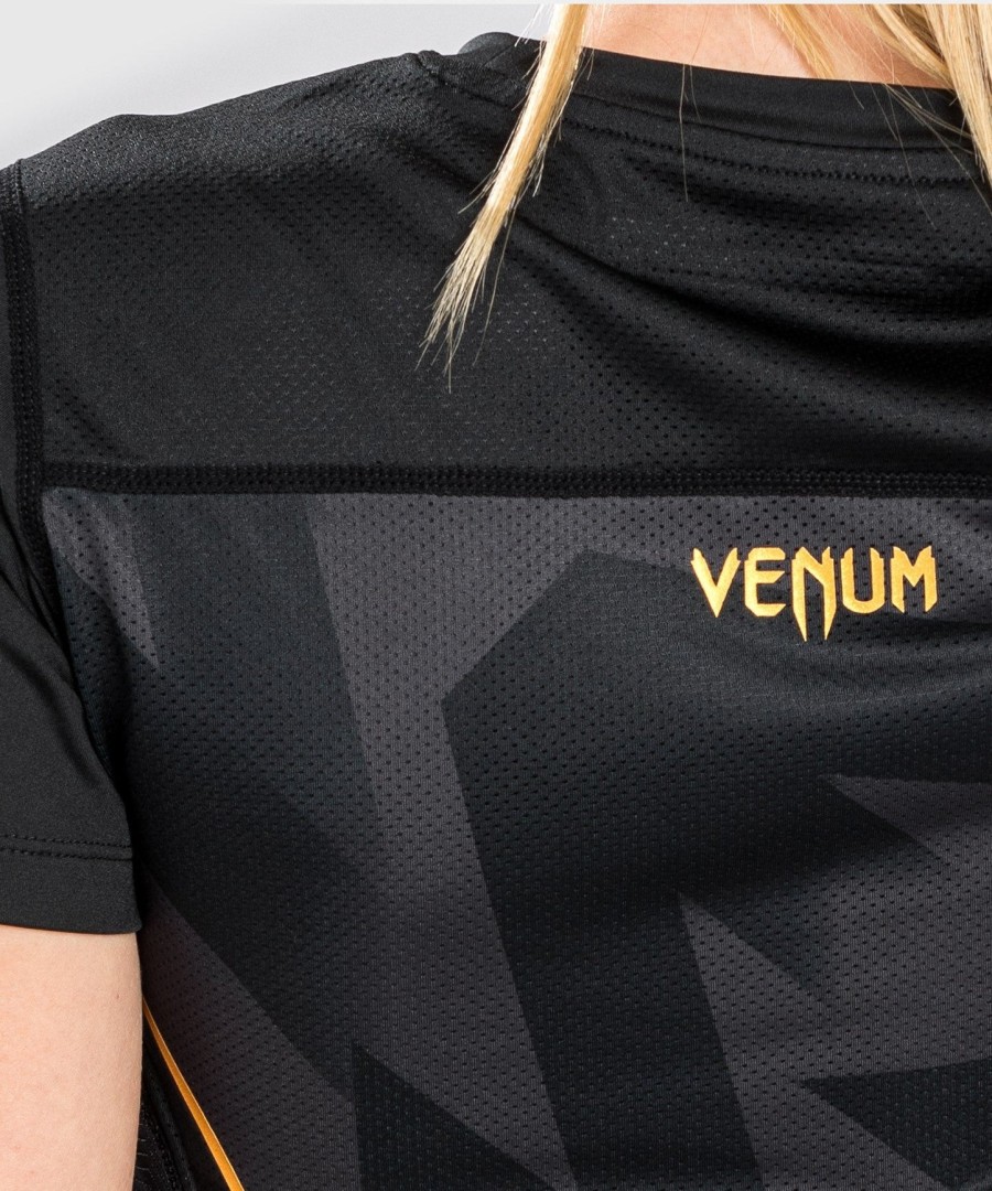 venum razor dry tech tシャツ - レディース - ブラックゴールド