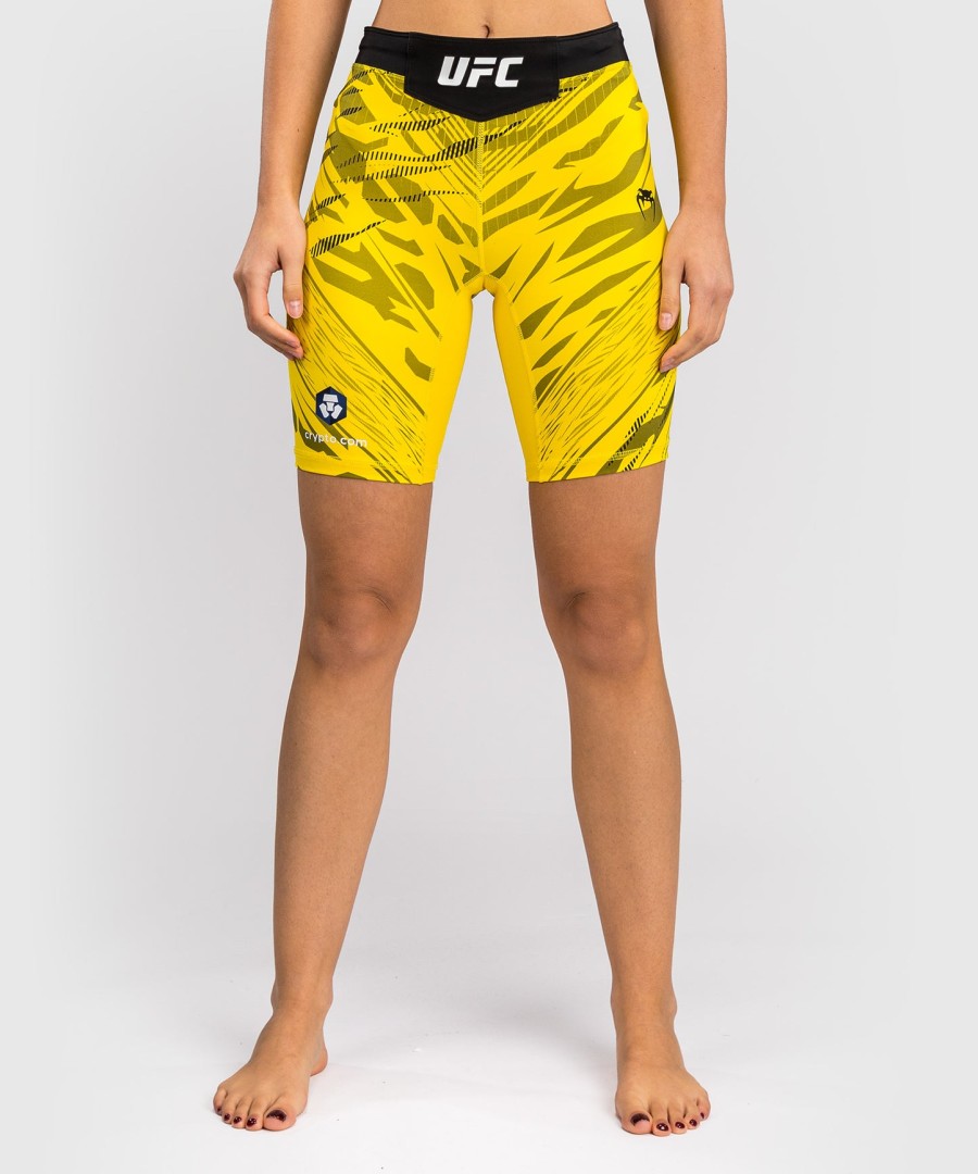 ufc fusion by venum オーセンティック ファイトナイト レディース vale tudo ショートパンツ - ロングフィット - イエロー