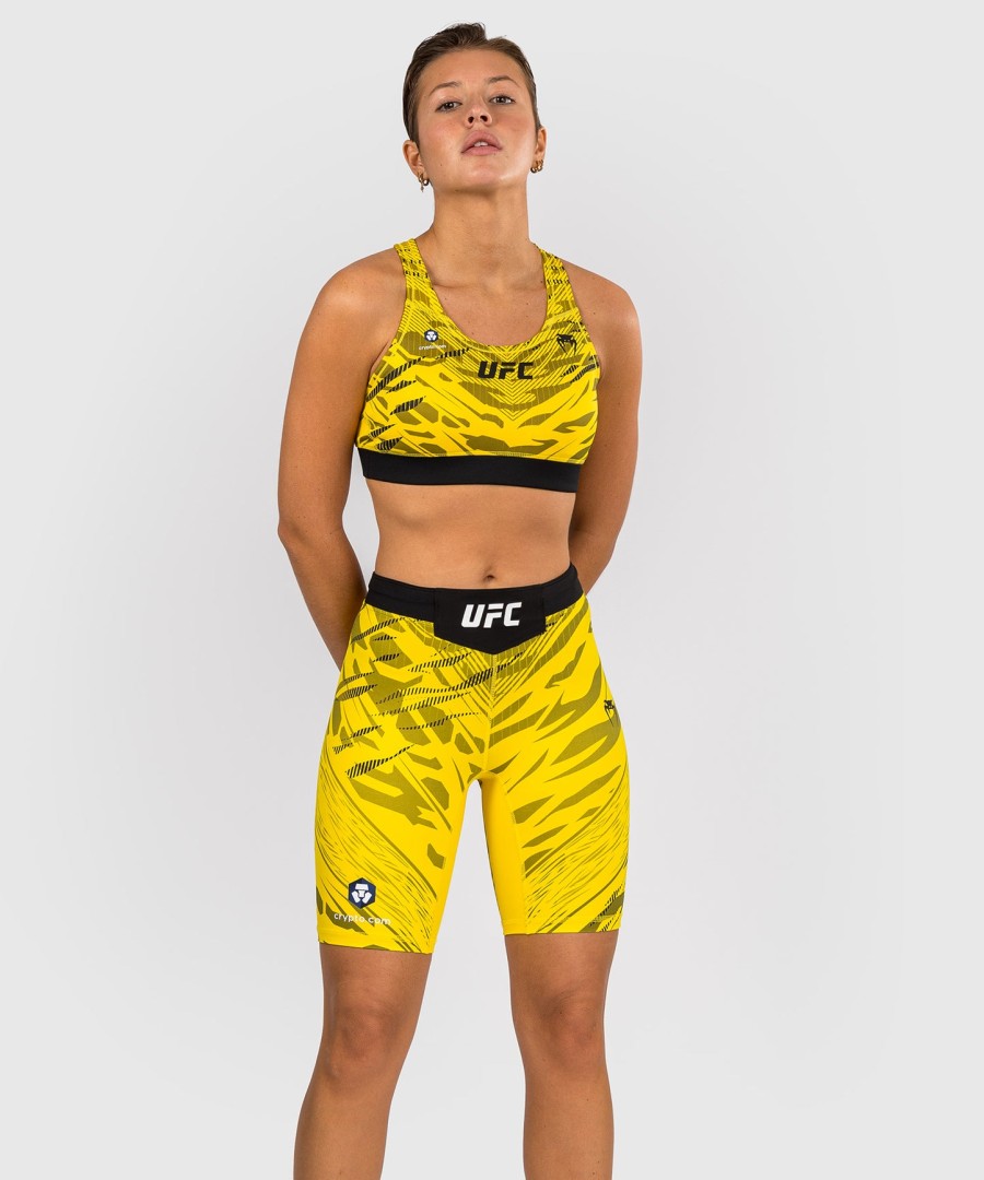 ufc fusion by venum オーセンティック ファイトナイト レディース vale tudo ショートパンツ - ロングフィット - イエロー